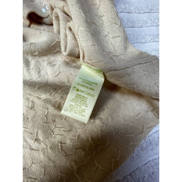 Sigrid Olsen Womens Cream Silk Modal Knitted Sequin Top Large Cap Sleeve - Picture 4 of 8